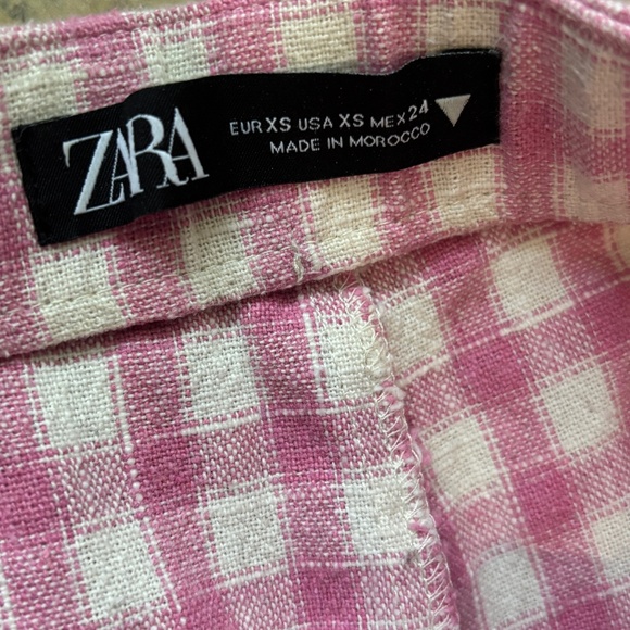 Zara Pink Plaid Pants - Picture 3 of 3